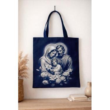 Imagem de Ecobag Sacola da Sagrada Família de Tecido Fundo Azul - Zanato
