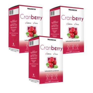 Imagem de 3x Cranberry + Vitamina C + Selênio + Zinco- 60 Cáps. 500mg - Natunéct