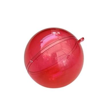 Imagem de 20 - Esfera Bola de Natal Acrilica VERMELHA Transparente 6,5cm Lembran