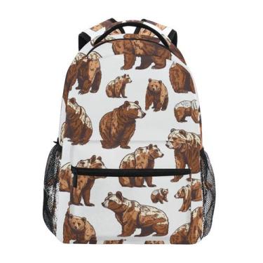 Imagem de Mochila ALAZA Cute Grizzly Bears para crianças 40,5 x 29 x 17,5 cm