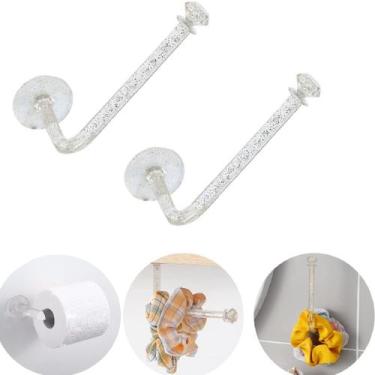 Imagem de 2 Porta Papel Higienico Suporte Adesivo Parede Banheiro - Saz