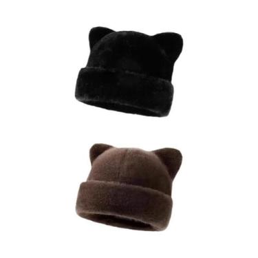 Imagem de Gorro Feminino Com Capuz De Pelúcia Estampa De Leopardo, Quente E Gros