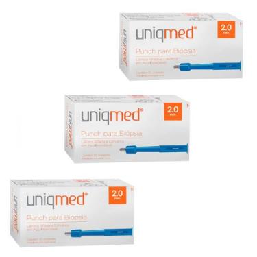 Imagem de Punch para biópsia 2,0mm kit 3cx uniqmed tamanho:2,0mm, 2,0MM