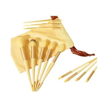 Imagem de Conjunto De Pincéis De Maquiagem Femininos Para Sombra, Base, Pó E Blu