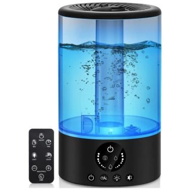 Imagem de Umidificador Ultrassônico Portátil 3L até 18H com Controle, 110v, OYRGCIK, Preto