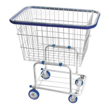 Imagem de Carrinho de Compras para Condomínio 140L em Aço Carbono SAE 1020 Galvanizado com Rodas PVC e Borda com Proteção