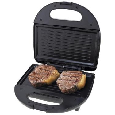 Imagem de Sanduicheira e grill britânia crome inox preta 220v, 220V