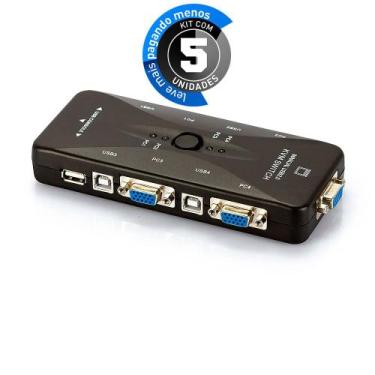 Imagem de Kit 5 Switch KVM USB 4 Portas VGA - KVM41UA - USB 2.0 - CIRILO CABOS