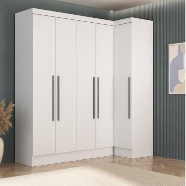 Imagem de Quarto Completo 5 Portas 4 Gavetas 2 Peças Viena Espresso Móveis Branco
