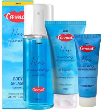 Imagem de Kit Carmed Nas Nuvens: Body Splash 200ml, Hidratante Corporal 150g e Creme Para Mãos 40g