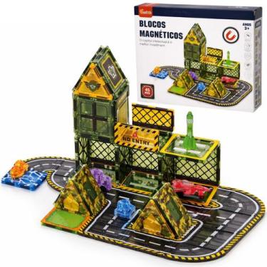 Imagem de Kit Construção Magnético 45 Peças Criatividade Infantil - Amana Store