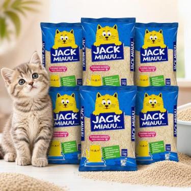 Imagem de Areia Granulada Higiênica Biodegradável Mandioca Gatos 6kg - Jack Miau