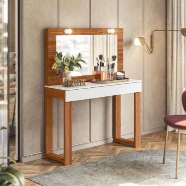 Imagem de Penteadeira Camarim Gala Cinamomo Mel/Branco - Belaflex