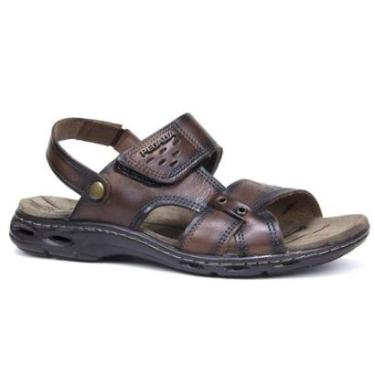 Imagem de Sandália Pegada em Couro 130688-02 Pinhao Masculino-Masculino