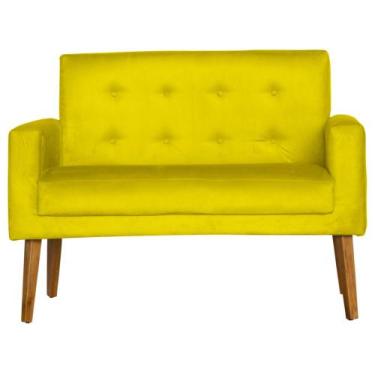 Imagem de Namoradeira Dubai Decorativa Suede Pés Palito, AMARELO