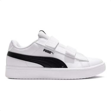 Imagem de Tênis Puma Rickie Classic V PS Infantil, Branco, Preto, 30