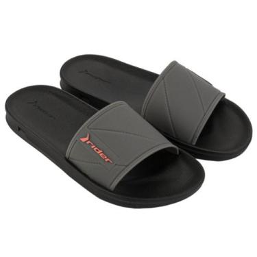 Imagem de Chinelo Masculino Slide Rider Street, Preto, Cinza, Novo design, 41