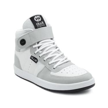 Imagem de Tênis Cano alto Ollie Alpha 3 Masculino - Branco/Cinza, 43, Branco