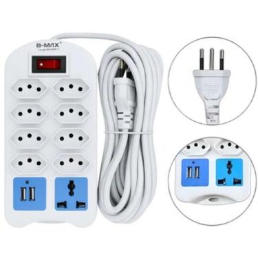 Imagem de Régua de Energia com 6 Entradas e USB - Rick Imports