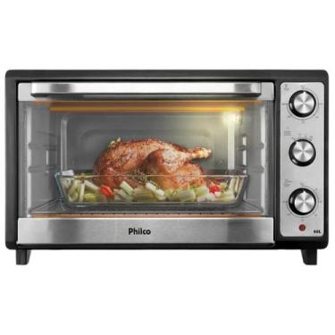 Imagem de Forno Elétrico de Bancada Philco Multifuncional Grill 66L com Lâmpada 