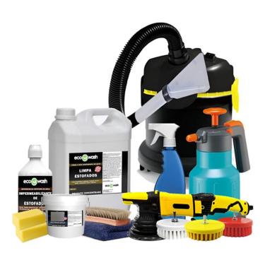 Imagem de Kit Lavagem De Estofados Em Geral Carro Sofa + Aspirador P39