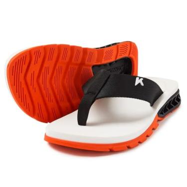 Imagem de Chinelo Sandália Kenner Rakka DJK02- Branco/Laranja/Preto