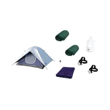 Imagem de MOR - KIT Barraca Luna 4 P+ 2 Sacos Dormir+ 2 Lant de Cabç+1 Lumin Por