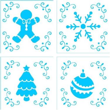 Imagem de Kit mini stencils natal 2 c/ 04 un - blue star, Natal 2