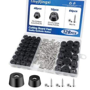 Imagem de Kit de 128 Peças de Pés de Borracha Antiderrapantes para Tábua de Cort