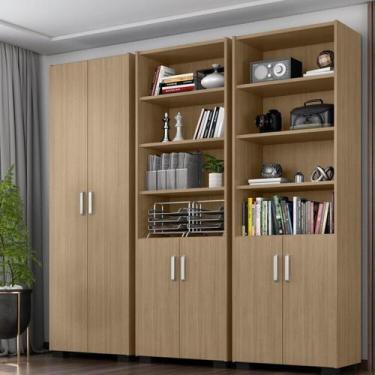 Imagem de Armário Estante Multiuso Office Livreiro com 6 Portas 181,5cm Marrom/F