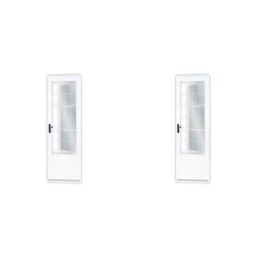 Imagem de Kit com 2 Portas de Aço Postigo 215x85cm com Grade Quadrada Minas Sul 