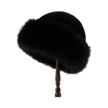 Imagem de Chapéu Feminino Quente De Inverno Com Pelo Macio E Pelúcia, Estilo Pes