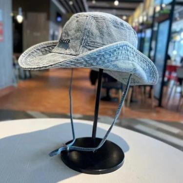 Imagem de Chapéu Bucket Unissex De Denim Para Proteção Solar Ao Ar Livre, Estilo
