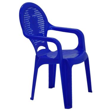 Imagem de Cadeira Infantil Catty Estampada com Design Moderno e Segura Livre de Material Tóxico Azul Tramontina 36,5CM