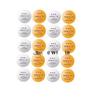 Imagem de Bolas De Tênis De Mesa Em Material ABS Branco E Amarelo HUIESON DJ40+ 