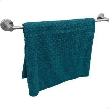Imagem de Porta Toalha de Banho 60cm Aço Inox Suporte Toalheiro Barra Escovada A