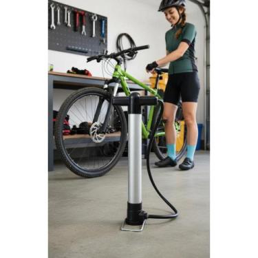 Imagem de 2x Bomba De Pneu Bicicleta Alumínio 30cm Prata/Preto - Congratulations