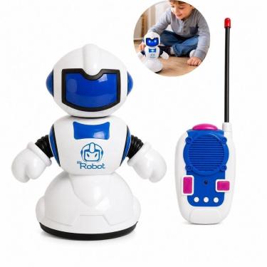 Imagem de Robo de Brinquedo Controle Remoto Luz Som Movimento Interativo Eletronico Inteligente Azul Infantil Diversao Presente