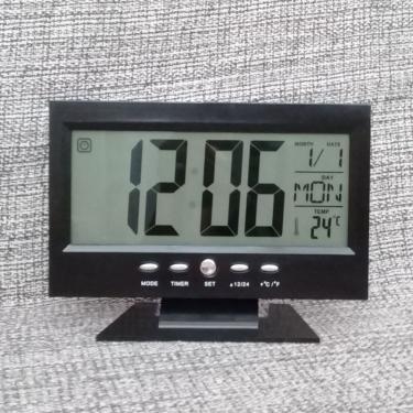 Imagem de Relógio Despertador Digital de Mesa/ Hora/ Data/ Temperatura/ Led Azul