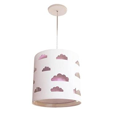 Imagem de LUSTRE INFANTIL PENDENTE NUVENS RECORTES ROSA 25X25