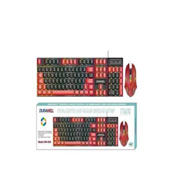 Imagem de KIT TECLADO E MOUSE PROFISSIONAL GAMER LED RGB MEMBRANA DW-450 VERMELHO