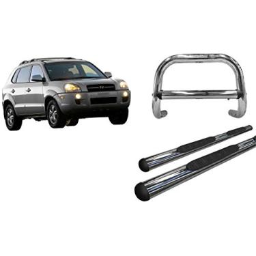 Imagem de Kit Quebra mato|Estribo OVAL CROMADO Tucson até 2016