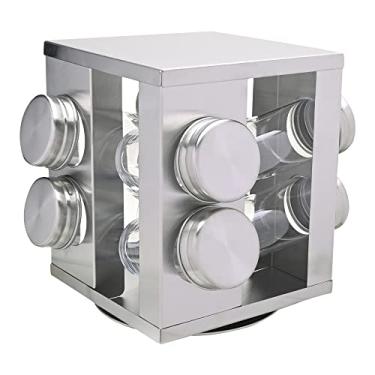 Imagem de Mimo Style Porta Condimentos De Encaixe Compacto, em Aço Inoxidável. O Conjunto Com 08 Pçs Ainda Conta com um Suporte Para Organizar os Temperos. É a Melhor Escolha Para Especiarias, AJ19184