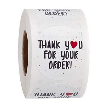 Imagem de Adesivos WRAPAHOLIC Pretty Things Inside – Coração Obrigado por comprar em uma pequena loja local artesanal – 5 x 5 cm 500 etiquetas no total, Thank You for Your Order, 1