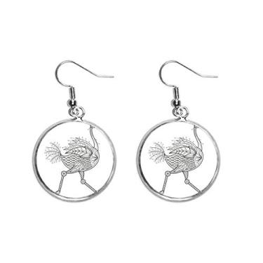 Imagem de Brinco feminino com pingente de orelha longa para corrida com pintura de pássaro