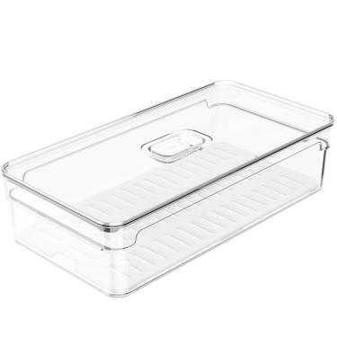 Imagem de Organizador De Geladeira Empilhável 2,8L Clear Fresh Com Respiradouro Frutas Legumes Vegetais OU