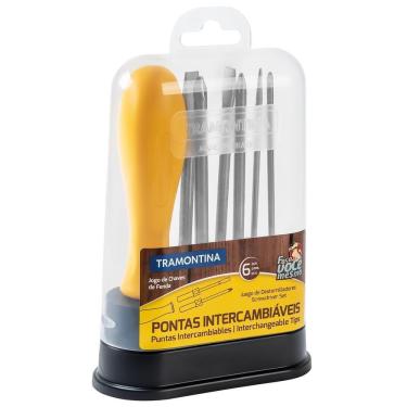 Imagem de Chaves de Fenda Tramontina com Pontas Intercambiáveis 6 Pçs