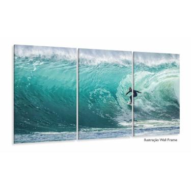 Imagem de Quadro Mosaico Onda Mar Surf 5 Peças decorativo 120x60