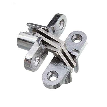 Imagem de Dobradiça de porta oculta de aço inoxidável, dobradiças invisíveis, caixa de madeira invisível, prata, 1 3/4 in