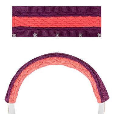 Imagem de Faixa de cabeça de tricô Geekria Sweater com fones de ouvido sem fio, compatível com Beats Solo 3, Solo 2/capa de tecido de malha elástica/manga protetora confortável, Pop Magenta, large